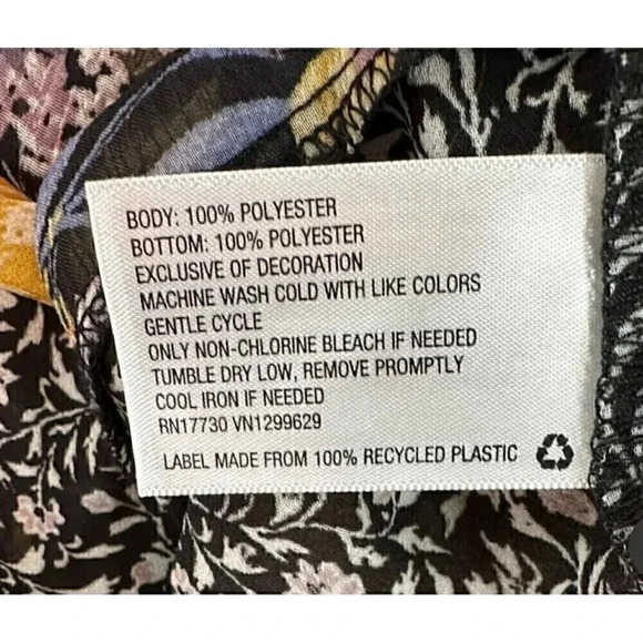 Knox Rose smocked mixed print peasant top short sleeve women’s size Small - Picture 4 of 5